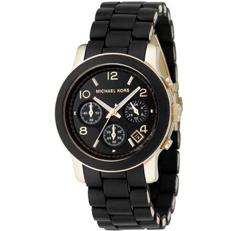 black runway watch michael kors|Michael Kors chronograph watch women.